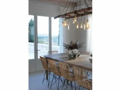 Centro de mesa decorativo Ciclamino Ø38 cm en hierro color marfil y bronce Diseño floral moderno para mesa o salón Made in Italy^ Hot
