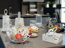 Centro de mesa pequeño Farfalloso Ø31 cm en mármol hierro perforado Diseño moderno con mariposas elegante decoración de mesa Made in Italy^ Clearance