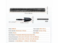 Cepillo de Protección para Canalón SucceBuy 18 m Anti-Hojas 12,7 cm, 20 piezas, Material PP + Cable de Acero Galvanizado, Peso 2,9 kg Negro New