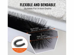 Accesorios De Wc|Cepillo Protector de Canalón SucceBuy 18 m Cerdas Largas 13,3 cm Anti-Hojas, 20 Piezas, PP + Alambre de Acero, Resistente a la Corrosión