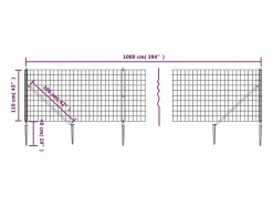 Cerca de alambre con pinchos de anclaje 1,1x10 m ES894091^ Outlet