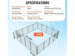 Cercados Y Ocultación|Cerca de Piscina SucceBuy, Cerca Removible de Seguridad Plegable, Barrera de Piscina Excavada, 1,21x14,63 m, 340 g/m², para Protección de Niños y Animales