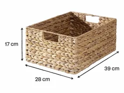 Calicosy Accesorios De Almacenaje|Cesta|Cesta de jacinto de agua estructura de metal - 17 cm de altura