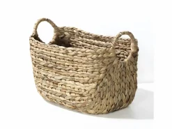 Calicosy Cesta de jacinto de agua con asas - 40 x 23 x 26 cm Color natural claro Outlet