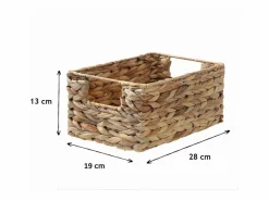 Cesta de jacinto de agua estructura de metal - 13 cm de altura^Calicosy Discount