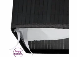 Cesta de lavandería de una sola sección de bambú Negro