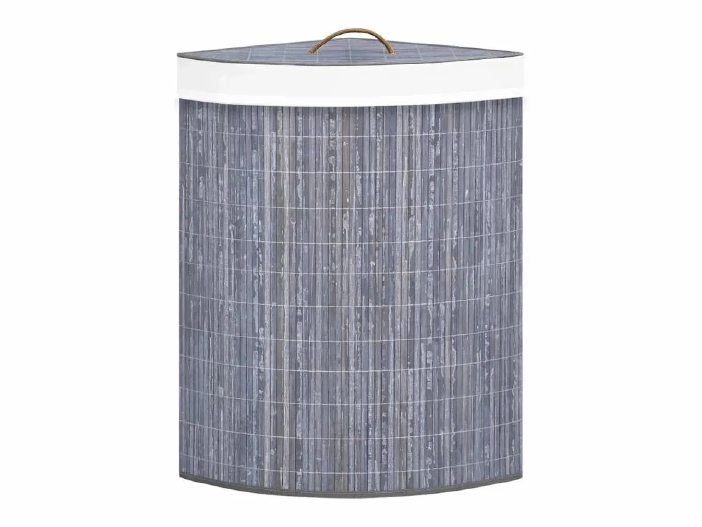 Cesto De Ropa|Cesta de lavandería esquinera de bambú 60 L