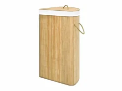 Cesta de lavandería esquinera de bambú de 60 L^ Discount