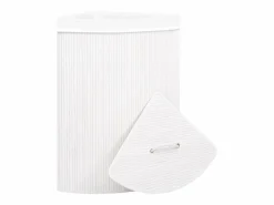 Cesto De Ropa|Cesta de lavandería esquinera de bambú de 60 l