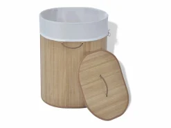 Cesta de lavandería ovalada de bambú natural Marru00f3n Hot