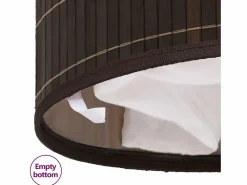Cesto De Ropa|Cesta de lavandería ovalada de bambú marrón oscuro