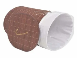 Cesta de lavandería ovalada de bambú marrón Marru00f3n Discount