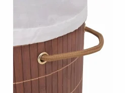 Cesta de lavandería ovalada de bambú marrón Marru00f3n Discount