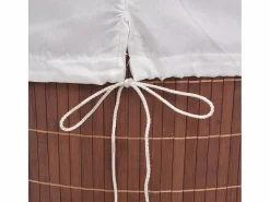 Cesta de lavandería rectangular de bambú marrón Marru00f3n Outlet