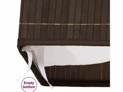 Cesta de lavandería rectangular de bambú marrón oscuro^ New