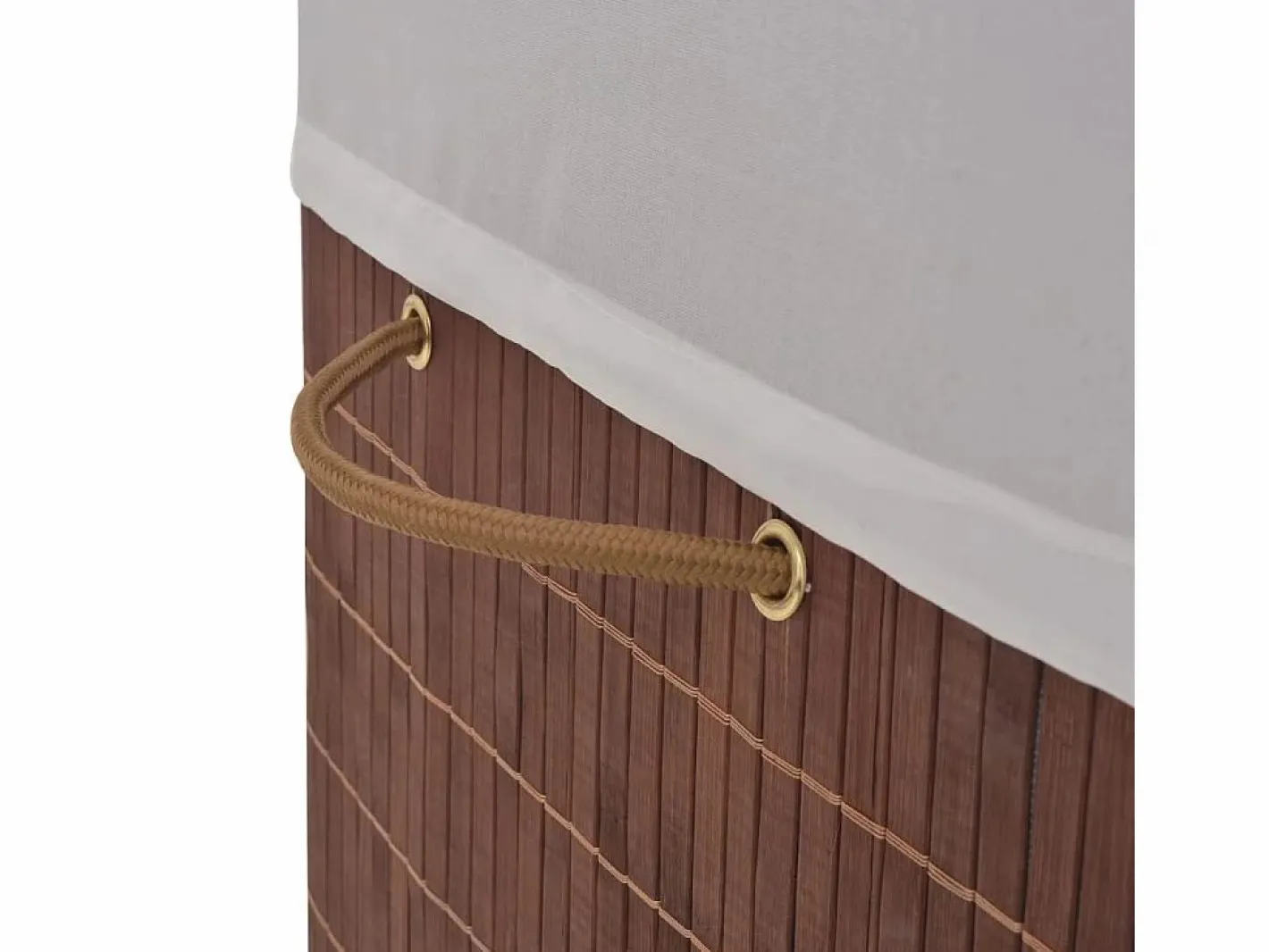 Cesta de lavandería rectangular de bambú marrón Marru00f3n Sale