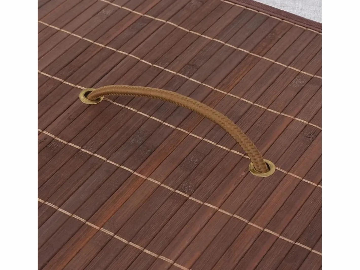 Cesta de lavandería rectangular de bambú marrón Marru00f3n Sale