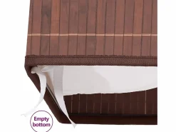 Cesta de lavandería rectangular de bambú marrón Marru00f3n Sale