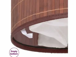 Cesta de lavandería redonda de bambú marrón^ New