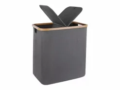 DripeX Cesto De Ropa|Accesorios De Cuarto De Baño|Cesta de lino plegable 150L, en tela , con 2 cubiertas y 2 bolsas interiores desmontables, 57x37x70cm