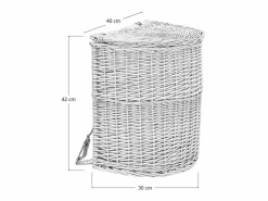 Accesorios De Almacenaje|Cesta|Cesta de mimbre con tapa y bandolera – 41 cm x 30 cm x h 42 cm