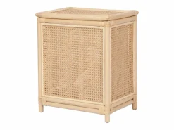 OZAIA Accesorios De Cuarto De Baño|Cesto De Ropa|Cesta de ropa de ratán con rejilla con tapa, An. 45 x P. 33 x Al. 56 cm, Natural, CALYMA