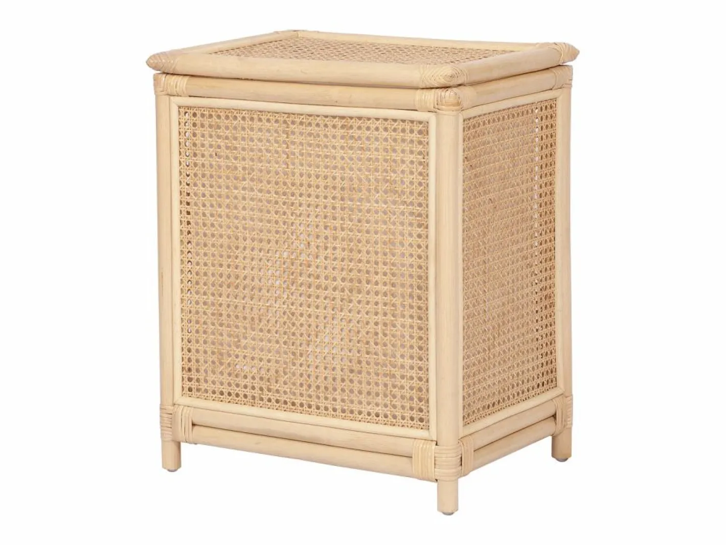 OZAIA Accesorios De Cuarto De Baño|Cesto De Ropa|Cesta de ropa de ratán con rejilla con tapa, An. 45 x P. 33 x Al. 56 cm, Natural, CALYMA