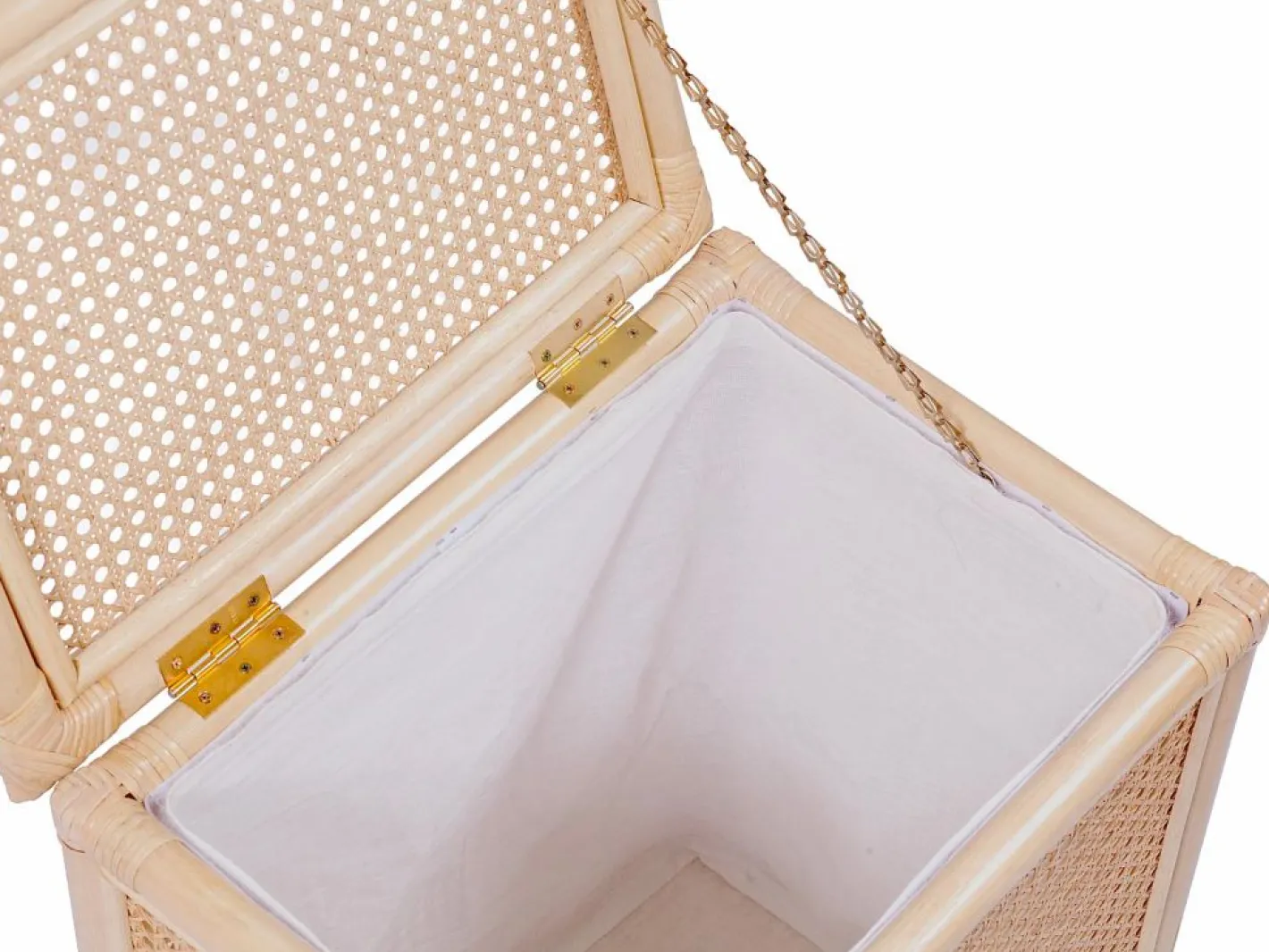 OZAIA Accesorios De Cuarto De Baño|Cesto De Ropa|Cesta de ropa de ratán con rejilla con tapa, An. 45 x P. 33 x Al. 56 cm, Natural, CALYMA