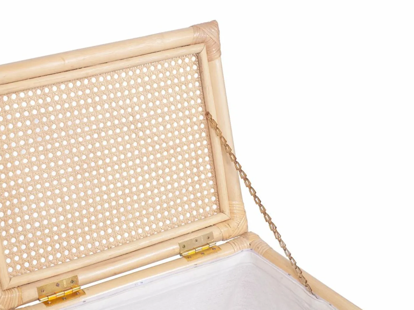 OZAIA Accesorios De Cuarto De Baño|Cesto De Ropa|Cesta de ropa de ratán con rejilla con tapa, An. 45 x P. 33 x Al. 56 cm, Natural, CALYMA