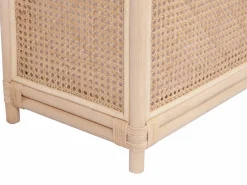 OZAIA Accesorios De Cuarto De Baño|Cesto De Ropa|Cesta de ropa de ratán con rejilla con tapa, An. 45 x P. 33 x Al. 56 cm, Natural, CALYMA