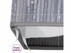 Cesta de ropa de una sola sección de bambú Gris Hot