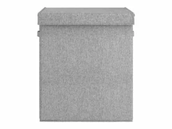 Cesta de ropa plegable 51x34,5x59 cm Tejido de lino sintético Gris Hot