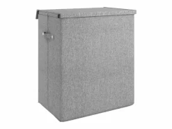 Cesta de ropa plegable 51x34,5x59 cm Tejido de lino sintético Gris Hot