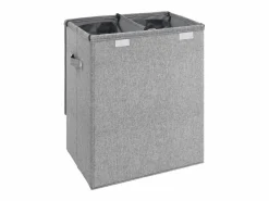 Cesta de ropa plegable 51x34,5x59 cm Tejido de lino sintético Gris Hot