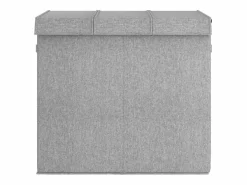 Cesta de ropa plegable 64,5x34,5x59 cm Tejido de lino sintético Gris
