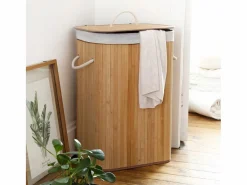 Cesta de ropa rectangular de bambú 70L - H60 cm^Calicosy Best