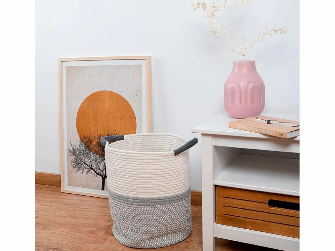 Cesta multiusos MOA Vinthera blanco/ Ø31x38 cm^ Hot