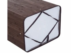 Cesto De Ropa|Cesta para la colada con tapa y capacidad de 72 l, de bambú y tela, color marrón (40 x 30 x 60 cm)
