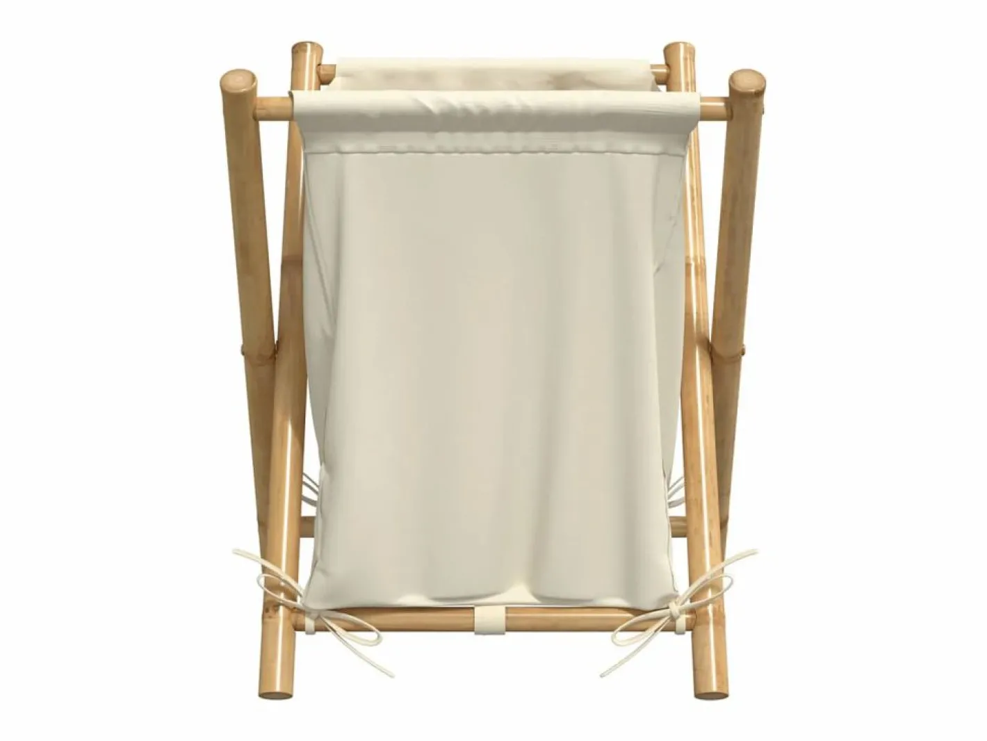Cesto De Ropa|Cesta para la ropa sucia de bambú color blanco crema 45x55x63,5 cm