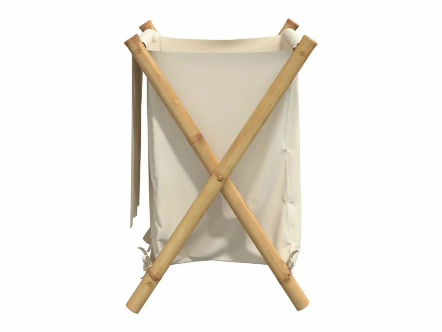Cesto De Ropa|Cesta para la ropa sucia de bambú color blanco crema 45x55x63,5 cm