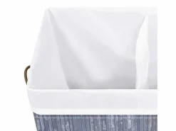 Cesta para la ropa sucia con 2 compartimentos, bambú , 100 L Gris Outlet