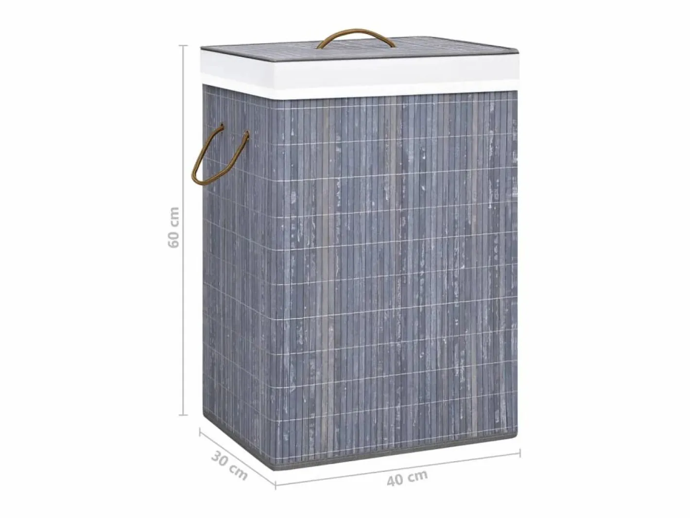 Cesto De Ropa|Cesta para la ropa sucia con 2 compartimentos, bambú , 72 L