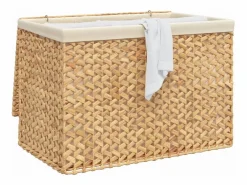 Cesto De Ropa|Cesta para la ropa sucia con 3 secciones 75x42,5x52 cm jacinto de agua