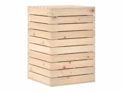Cesta para la ropa 44x44x66 cm madera maciza de pino Marru00f3n Sale