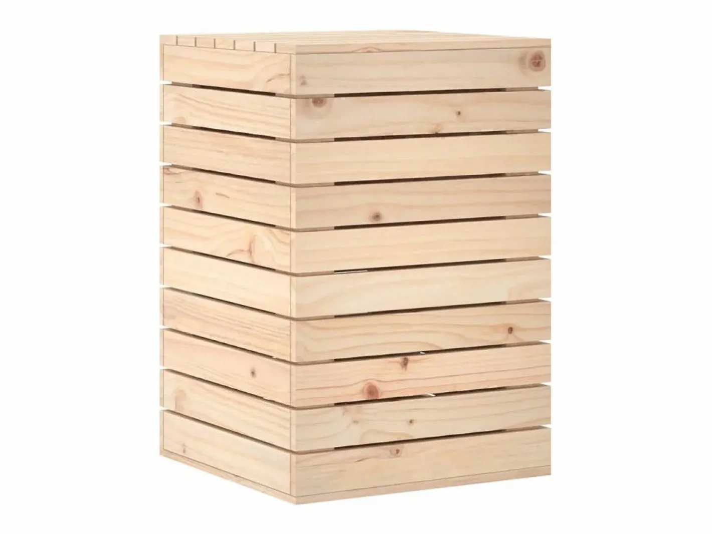 Cesta para la ropa 44x44x66 cm madera maciza de pino Marru00f3n Sale
