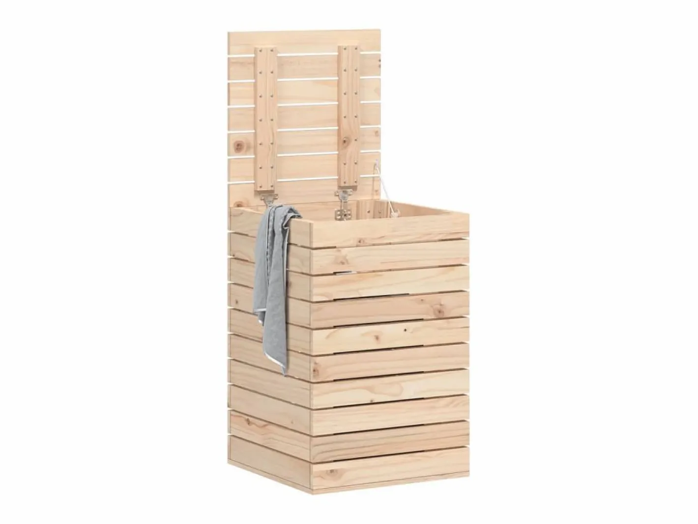 Cesta para la ropa 44x44x66 cm madera maciza de pino Marru00f3n Sale
