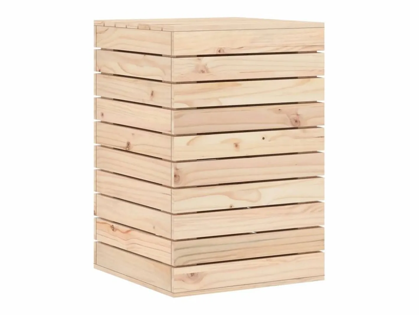 Cesta para la ropa 44x44x66 cm madera maciza de pino Marru00f3n Sale