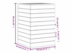Cesta para la ropa 44x44x66 cm madera maciza de pino Marru00f3n Sale