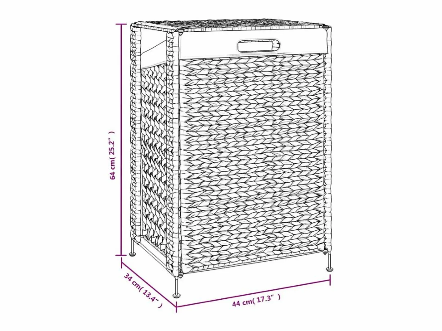 Cesto De Ropa|Cesta para la ropa 44x34x64 cm jacinto de agua