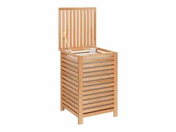 Cesta para la ropa 45x45x65 cm Madera maciza de nogal^ Outlet